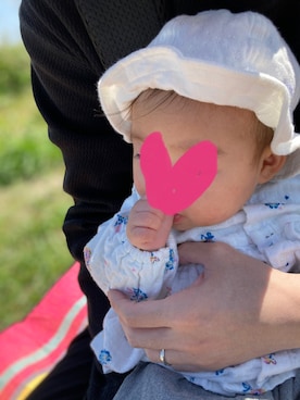 「PETIT BATEAU（プチバトー）のアイテム（ワンピース/ドレス）」を使った、uaさん（キッズ・70cm）の春コーディネート