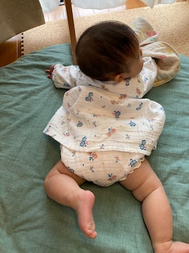 「PETIT BATEAU（プチバトー）のアイテム（ワンピース/ドレス）」を使った、uaさん（キッズ・70cm）の春コーディネート
