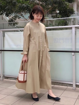 「ピスタチオ」｜「アイテム（バレエシューズ）」を使った、かみやまさん（レディース・160cm）の春コーディネート