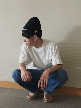 「Gosha Rubchinskiy（ゴーシャラブチンスキー）のアイテム（帽子）」を使った、kentaさん（メンズ・172cm）の夏コーディネート
