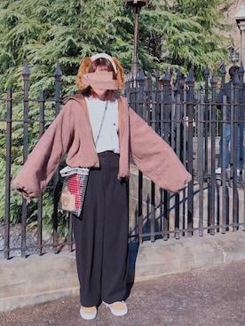「ユニバ」｜「アイテム（ブルゾン）」を使った、naさん（レディース・157cm）の冬コーディネート