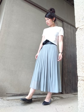 「UNIQLOU」｜「アイテム（その他）」を使った、おみつさん（レディース・162cm）の夏コーディネート
