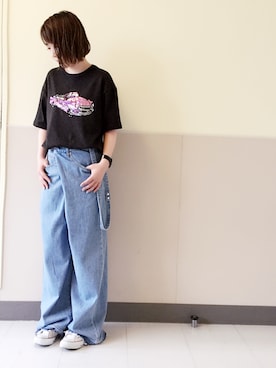 「Three Four Time（ｽﾘｰﾌｫｰﾀｲﾑ）のアイテム」を使った、saoriさん（レディース・151cm）の春コーディネート