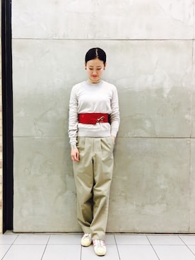 「77circa（ナナナナサーカ）のアイテム」を使った、たてやんさん（レディース・168cm）の冬コーディネート