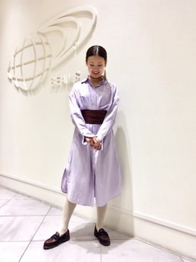 「mame（マメ）のアイテム（シャツワンピース）」を使った、たてやんさん（レディース・168cm）の春コーディネート