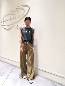 「アイテム（チョーカー）」を使った、たてやんさん（レディース・168cm）の夏コーディネート