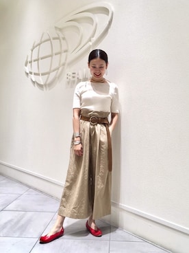 「赤い靴」｜たてやんさん（レディース・168cm）の夏コーディネート