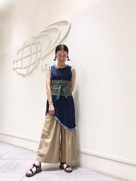 「ワイドシルエット」｜たてやんさん（レディース・168cm）の夏コーディネート