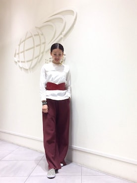 「Champion（チャンピオン）のアイテム（その他パンツ）」を使った、たてやんさん（レディース・168cm）の秋コーディネート