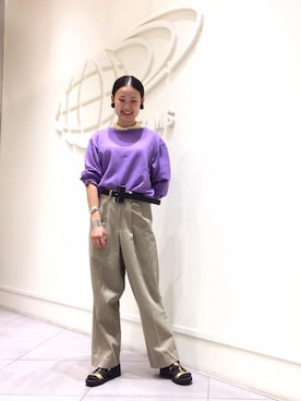 「77circa（ナナナナサーカ）のアイテム」を使った、たてやんさん（レディース・168cm）の秋コーディネート