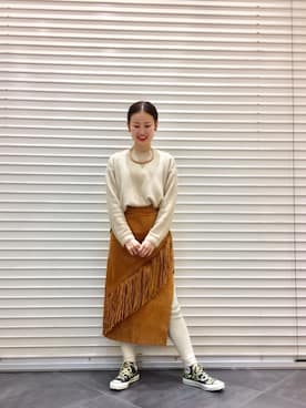 「カシミヤ」｜「アイテム（シューズ）」を使った、たてやんさん（レディース・168cm）の冬コーディネート