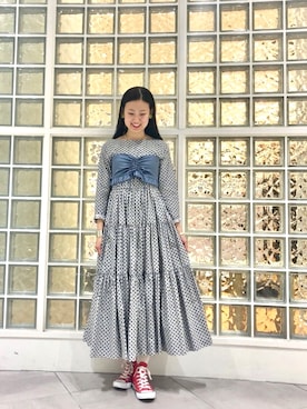 「ブルー」｜「アイテム（その他トップス）」を使った、たてやんさん（レディース・168cm）の春コーディネート