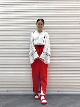 「アイテム（レギンス/スパッツ）」を使った、たてやんさん（レディース・168cm）の春コーディネート