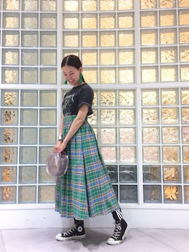 「アイテム（アクセサリー、グリーン系）」を使った、たてやんさん（レディース・168cm）の春コーディネート