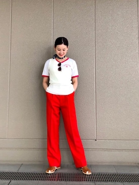 「アイテム（タンクトップ）」を使った、たてやんさん（レディース・168cm）の春コーディネート