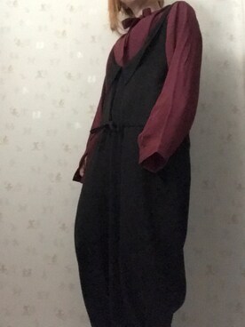 「n'OrLABEL（ノアールレーベル）のアイテム（オールインワン・サロペット）」を使った、マリーにゃんさん（レディース・153cm）の冬コーディネート