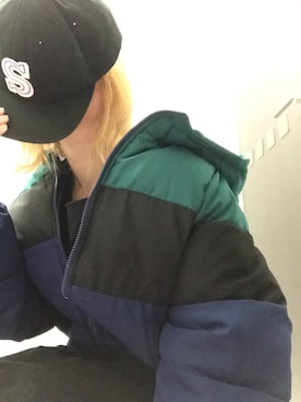 「キヤップ」｜「アイテム（ダウンジャケット/コート）」を使った、マリーにゃんさん（レディース・153cm）の冬コーディネート