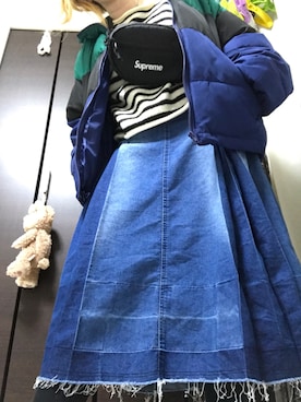 「フユコーデ」｜「アイテム（ダウンジャケット/コート）」を使った、マリーにゃんさん（レディース・153cm）の冬コーディネート