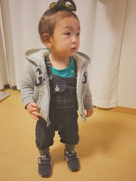 「SHIPS（シップス）のアイテム（オールインワン・サロペット）」を使った、shota*さん（キッズ・70cm）の冬コーディネート