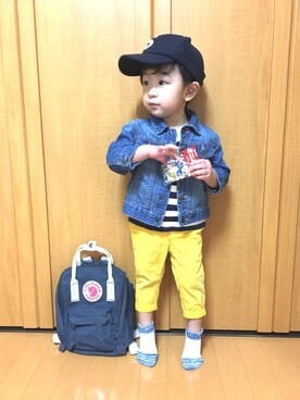 「babygap」｜「アイテム（デニムジャケット）」を使った、shota*さん（キッズ・80cm）の秋コーディネート