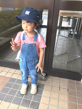 「EDWIN（エドウィン）のアイテム（帽子）」を使った、shota*さん（キッズ・90cm）の夏コーディネート