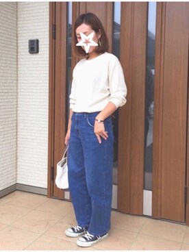 「Current/Elliott（カレントエリオット）のアイテム（パンツ）」を使った、☺︎tomiii☺︎さん（レディース・154cm）の秋コーディネート