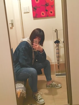 「ジーンズコーデ」｜「アイテム（ジャケット/アウター）」を使った、maruさん（レディース・160cm）の秋コーディネート