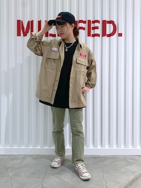「MILKFED.（ミルクフェド）のアイテム（その他アウター）」を使った、三浦真里奈さん（レディース・149cm）の春コーディネート