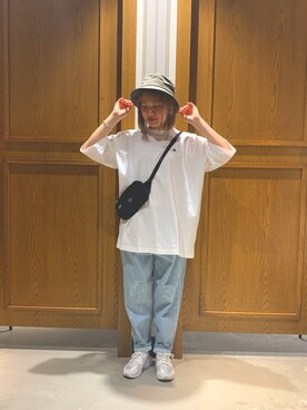 「RAGEBLUE（レイジブルー）のアイテム（ハット）」を使った、ぴえさん（レディース・157cm）の春コーディネート