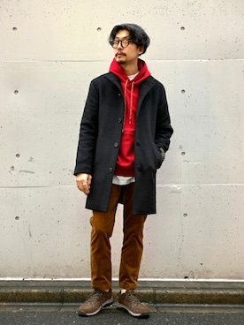 「417 EDIFICE（フォーワンセブンエディフィス）のアイテム（その他アウター）」を使った、タカハシ ヒロキさん（メンズ・173cm）の冬コーディネート