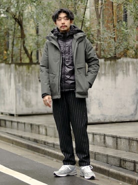 「アクティブ」｜「アイテム（ブルゾン）」を使った、タカハシ ヒロキさん（メンズ・173cm）の冬コーディネート