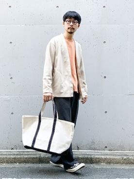 「417 EDIFICE（フォーワンセブンエディフィス）のアイテム（バッグ）」を使った、タカハシ ヒロキさん（メンズ・173cm）の冬コーディネート