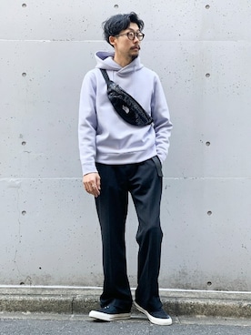 「アイテム（ボディバッグ/ウエストポーチ）」を使った、タカハシ ヒロキさん（メンズ・173cm）の冬コーディネート