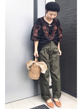 「ファーカゴバッグ」｜mayuさん（レディース・153cm）の秋コーディネート