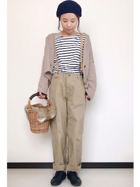 「ファーカゴバッグ」｜mayuさん（レディース・153cm）の秋コーディネート