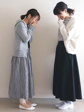 Kbf ケイビーエフ の Kbf スウェットmixギンガムチェックワンピース ワンピース Wear