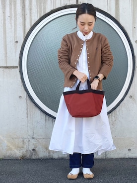「アイテム（ワンピース）」を使った、mayuさん（レディース・153cm）の冬コーディネート