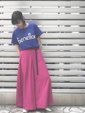「BENETTON (UNITED COLORS OF BENETTON)（ベネトンユナイテッドカラーズオブベネトン）のアイテム」を使った、ジ マさん（レディース・162cm）の夏コーディネート