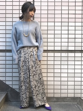 「アイテム（パンプス、パープル系）」を使った、ジ マさん（レディース・162cm）の冬コーディネート