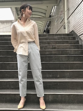 「SOMETHING（サムシング）のアイテム」を使った、ジ マさん（レディース・162cm）の春コーディネート