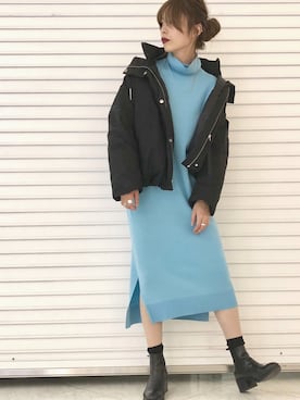 「ADAM ET ROPE'（アダムエロペ）のアイテム（ワンピース）」を使った、ジ マさん（レディース・162cm）の秋コーディネート