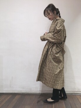 「ADAM ET ROPE'（アダムエロペ）のアイテム（ステンカラーコート）」を使った、ジ マさん（レディース・162cm）の冬コーディネート