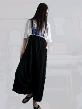 「Y's（ワイズ）のアイテム（サロペット/オーバーオール）」を使った、圭さん（レディース・174cm）の秋コーディネート