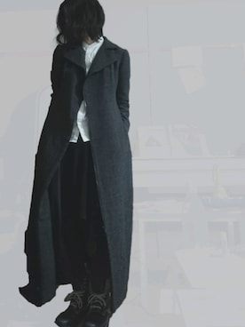 「Y's（ワイズ）のアイテム（ライダースジャケット）」を使った、圭さん（レディース・174cm）の冬コーディネート