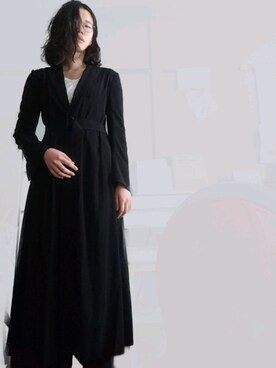「Yohji Yamamoto +Noir（ヨウジヤマモトプリュスノアール）のアイテム（その他アウター）」を使った、圭さん（レディース・174cm）の春コーディネート