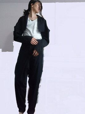 「Yohji Yamamoto（ヨウジヤマモト）のアイテム（ブルゾン）」を使った、圭さん（レディース・174cm）の秋コーディネート