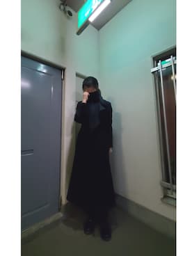 「Yohji Yamamoto +Noir（ヨウジヤマモトプリュスノアール）のアイテム（その他アウター）」を使った、圭さん（レディース・174cm）の冬コーディネート