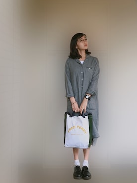 「アイテム（シャツワンピース）」を使った、清水みさとさん（レディース・160cm・20代）の秋コーディネート