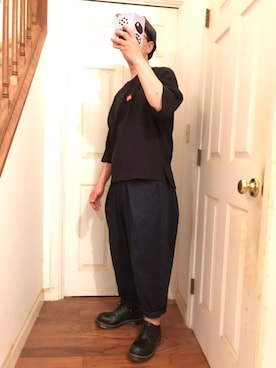 「FRAPBOIS」｜「アイテム（キャスケット）」を使った、ボストンメガネさん（メンズ・173cm）の夏コーディネート