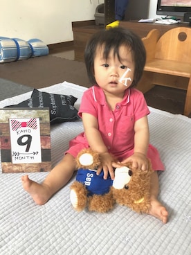 「TOMMY（トミー）のアイテム」を使った、SAHOさん（キッズ・70cm）の夏コーディネート